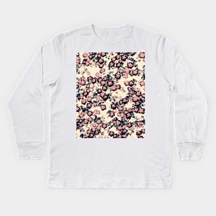 Hello, Spring! Abstract garden flowers in violet shades Kids Long Sleeve T-Shirt